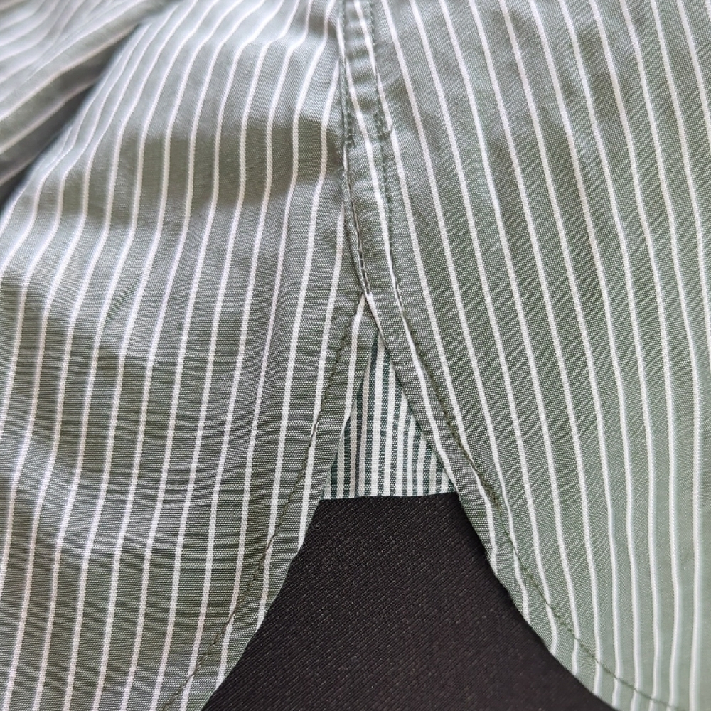 Tommy Hilfiger Grey and White Striped Button Down Shirt - Picture 6 of 11